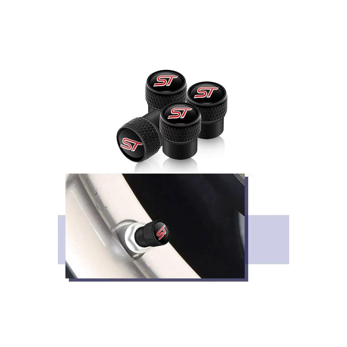 BOUCHON DE VALVE DE PNEU POUR VOITURE FORD ST LINE | WRC Rally Mega.Store